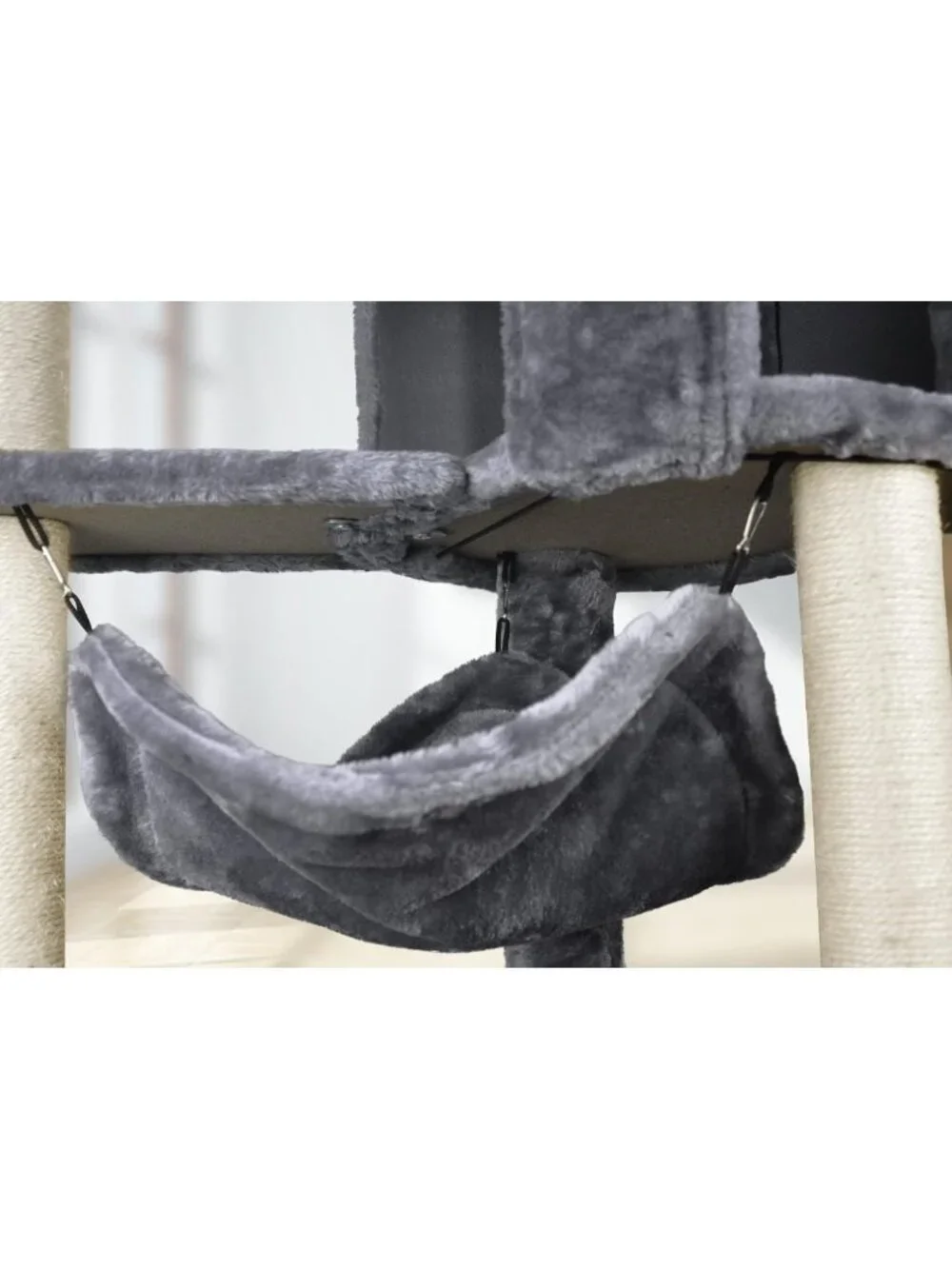 Cozy Cat Tree with Condo & Large Hammock - Grey, Perfect for Play & Relaxation